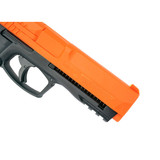 P2P HDP pepper ball pistol right front of slide showing internal magazine