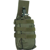 valken universal paintball air tank pouch with air tank installed vertical olive green