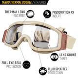 Valken Tango Airsoft Goggles w/Multiple Thermal Lenses