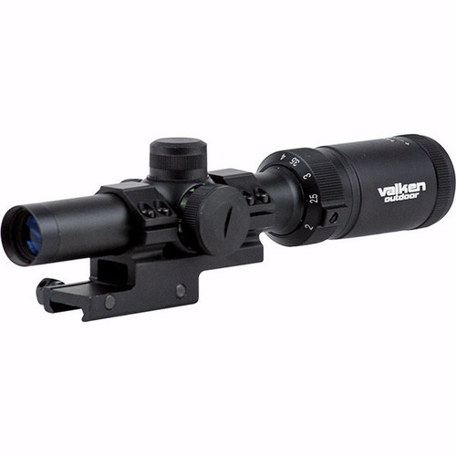 Valken 1-4x20 Mil-Dot Airsoft Rifle Scope w/ Mount