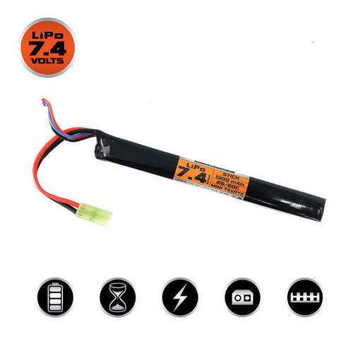 Valken LiPo 7.4v 1300mAh 25C/50C Stick Airsoft Battery (Small Tamiya)