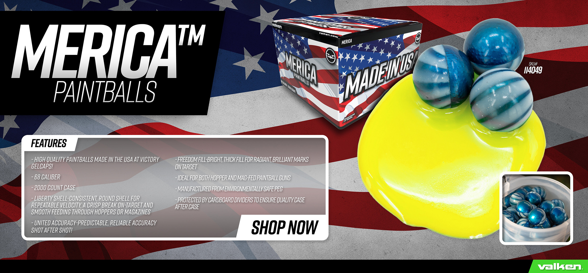 valken paintball makes the best paintballs in the world in the USA like valken MERICA paintballs