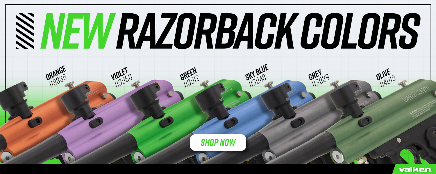 valken razorback paintball launchers now available in new colors