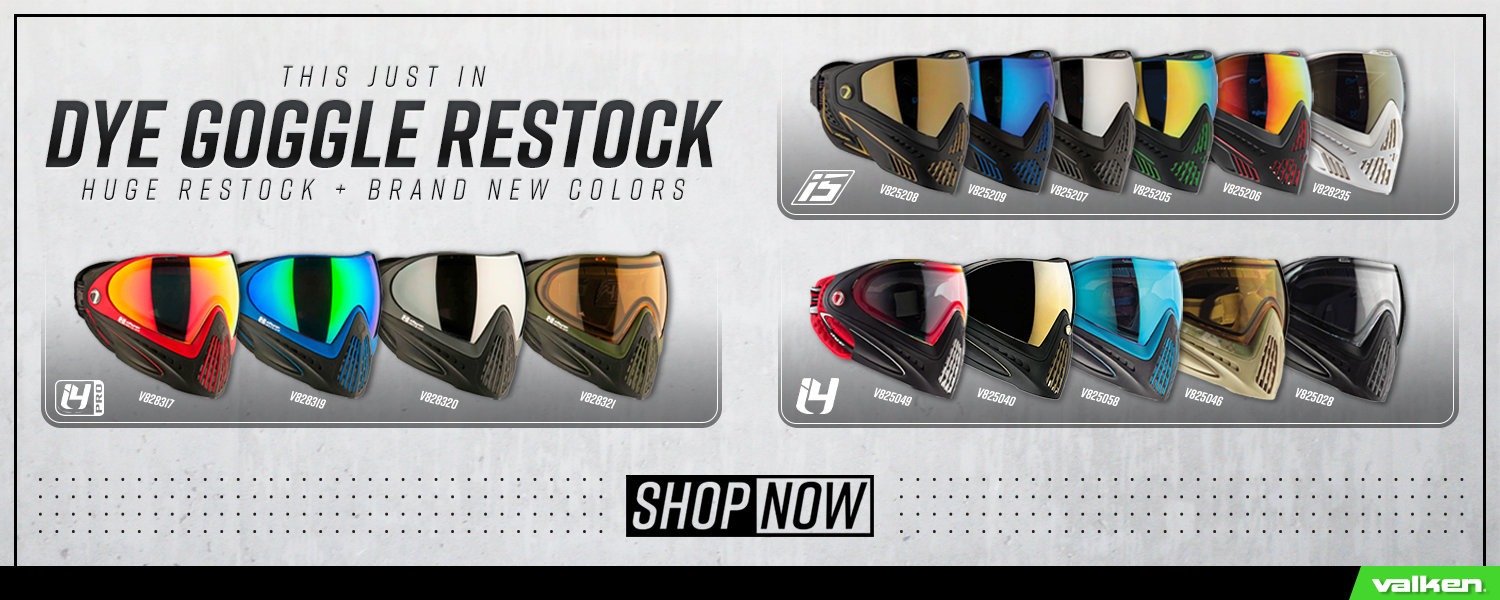 Dye i4 and Dye i5 goggles back in stock