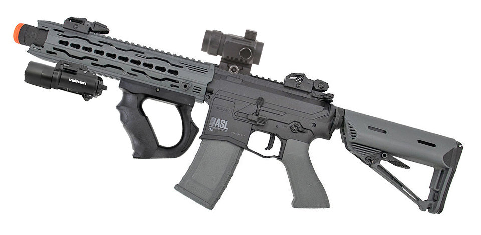 Valken AEG ASL Series Electric Airsoft Gun Package - Mod-M Rifle -  Black/Gray