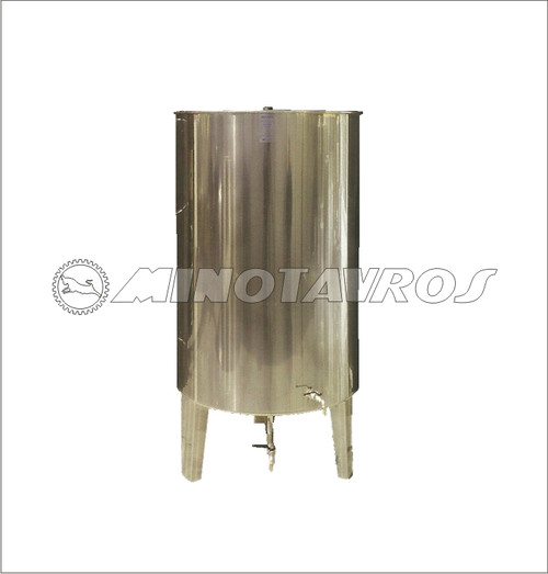 ΔΟΧΕΙΟ INOX 300LT ΜΕ ΚΩΝΙΚΟ  ΠΥΘΜΕΝΑ