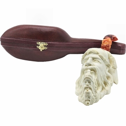 Burgundy and White Fimo Meerschaum Pipe 