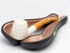 Apple Lattice with Whole Shank Carved Meerschaum Pipe - P113051