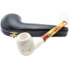 Embossed Grapes Straight Stem Meerschaum Pipe - P118675