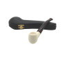 Smooth Slightly Bent Dark Stem Meerschaum Pipe - P118736