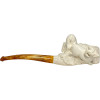 Deluxe 3-D Two Full Rams Lattice Bowl Meerschaum Pipe Deluxe 3-D Two Full Rams Lattice Bowl Meerschaum Pipe