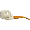 Tiger on Shank Sitting Meerschaum Pipe