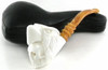 Double Head - Eagle Over Skull with Designer Stem Meerschaum Pipe - P416036