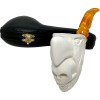 Double Head Eagle Over Skull Meerschaum Pipe