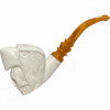 Double Head Eagle Over Skull Meerschaum Pipe