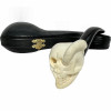 Skull with Snake Dark Stem Meerschaum Pipe