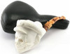 Special Coiled Snake Around Skull Designer Stem Meerschaum Pipe - P416120