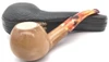 Colored Smooth Apple Oval Shank Meerschaum Pipe - P416214