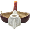 Round Lattice Claw Knurl Meerschaum Pipe