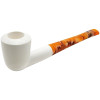 Dublin Smooth Straight Tiger Stem Meerschaum Pipe