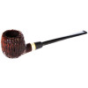 Small Rusticated Billiard Silver Band Italian Briar Pipe