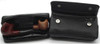Savinelli Lichee Leather 2 Pipe Bag with Tobacco Pouch - Black