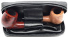 Savinelli Lichee Leather 2 Pipe Bag with Tobacco Pouch - Black