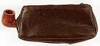 Brown Leather Pipe and Tobacco Combo Pouch