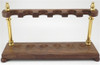 6 Pipe Wood and Brass Rack
