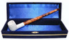 Standard Billiard Lattice Churchwarden Meerschaum Pipes with Velvet Chest