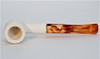 Standard Billiard Smooth Bent Meerschaum Pipes with Velvet Chest
