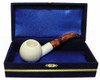 Standard Apple Smooth Bent Meerschaum Pipes with Velvet Chest