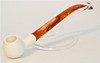 Standard Apple Smooth Straight Churchwarden Meerschaum Pipes with Velvet Chest
