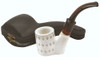 Deluxe Sitting Oom Paul Teardrop Lattice Meerschaum Pipe