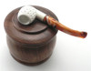 Wood Tobacco Jar with Pipe Rest - Small