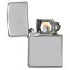 Brushed Chrome Vintage with Slashes Zippo Pipe Lighter