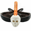 Skull Full Bent Churchwarden Meerschaum Pipe