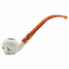 Skull Full Bent Churchwarden Meerschaum Pipe
