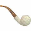 Deluxe Basket Weave Flared Shank Meerschaum Pipe