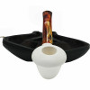 Deluxe Smooth Calabash Bent Stem Meerschaum Pipe