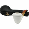 Deluxe Smooth Calabash Bent Stem Meerschaum Pipe