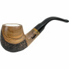 Meerschaum Lined Dapper Rustic Full Bent Olive Wood Pipe