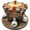 12 Pipe Wood Pipe Rack with Tobacco Jar