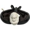 Lion Full Bent Stem Churchwarden Meerschaum Pipe