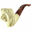 Antiqued Lion with Turned Head Meerschaum Pipe