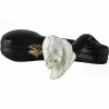 Lion with Black Full Bent Stem Meerschaum Pipe