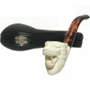 Snarling Tiger with Translucent Stem Meerschaum Pipe