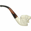 Snarling Tiger with Translucent Stem Meerschaum Pipe