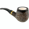 Meerschaum Lined Carved Silver Inlay 9mm Briar Pipe