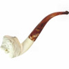 Small Roaring Lion Full Bent Stem Meerschaum Pipe